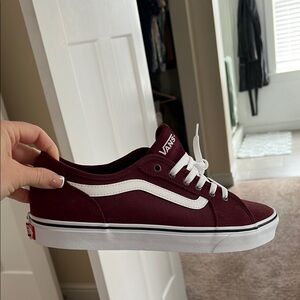Vans Maroon Sneakers with White Details